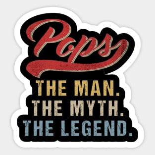 Vintage Father's Day Pops The Man The Myth The Legend Sticker